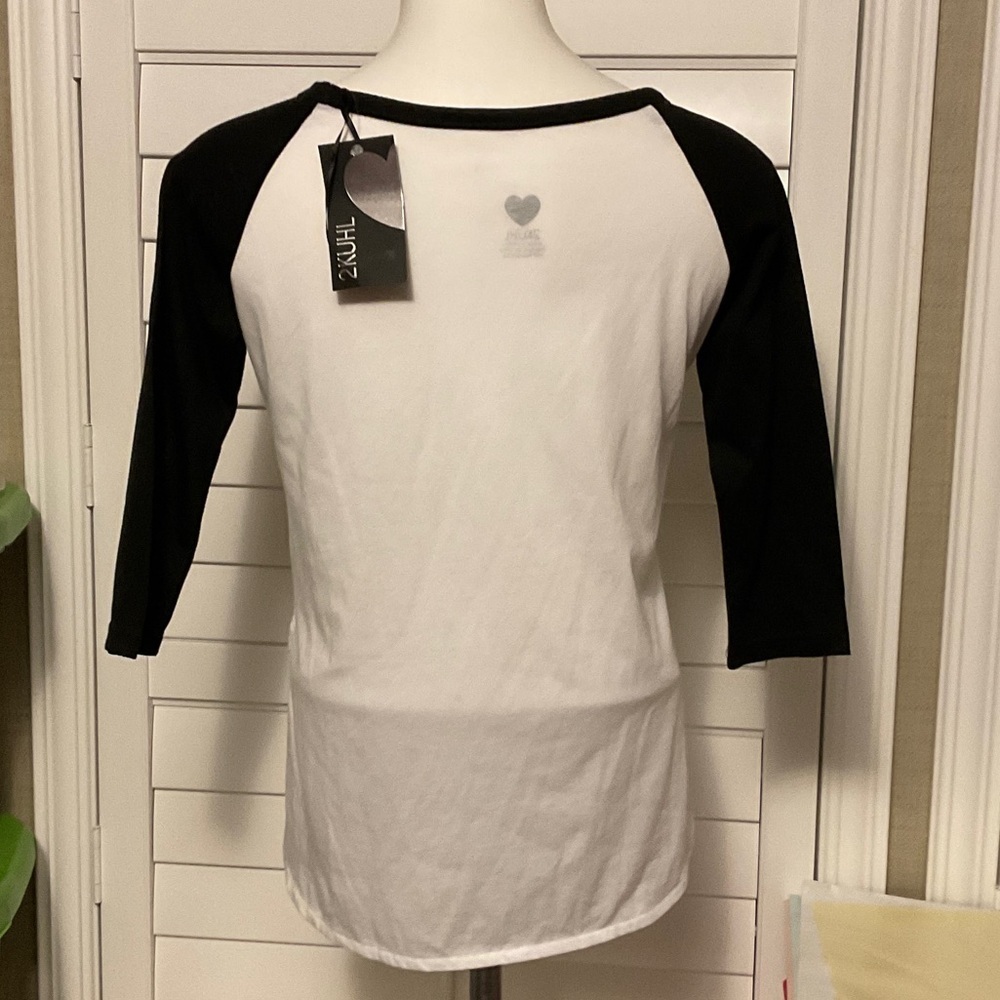 2kuhl Kids Raglan Shirt - Black, White, Green, and Orange - Picture 3 of 8